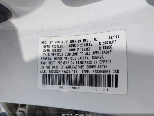 1HGCR2F14HA281113 Honda Accord Sport Se