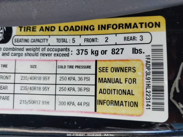 1FADP3L91HL223141 Ford FOCUS ST