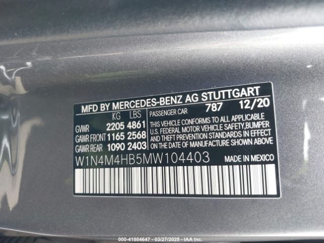 W1N4M4HB5MW104403 Mercedes-Benz Glb 250 4matic