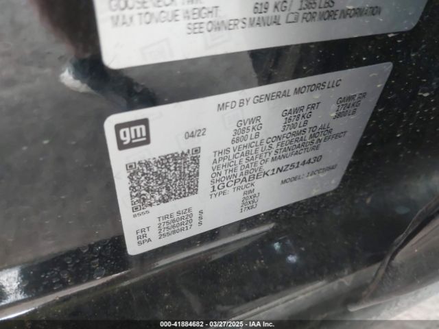 1GCPABEK1NZ514430 Chevrolet Silverado 1500 2wd  Short Bed Custom