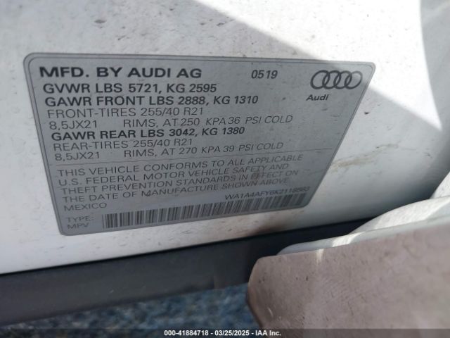 WA1A4AFY6K2118583 Audi Sq5 3.0t Premium