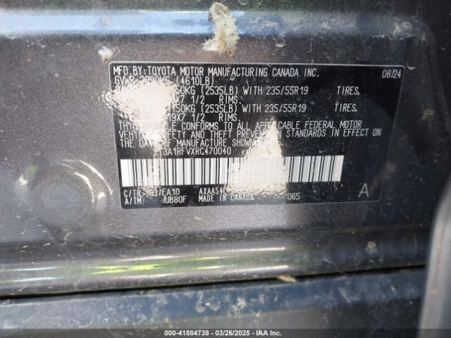 2T3A1RFVXRC470040 Toyota Rav4 Xle Premium