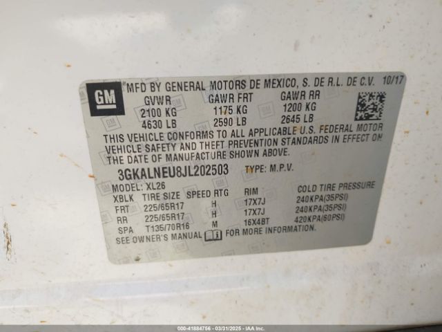 3GKALNEU8JL202503 GMC Terrain Sle Diesel