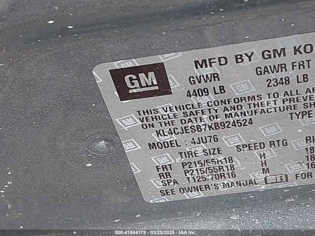 KL4CJESB7KB924524 Buick Encore Awd Preferred