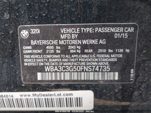 WBA3C3G50FNS74735 BMW 320i Xdrive