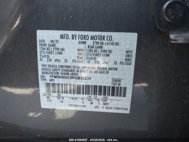 1FM5K8GC5PGB33235 Ford Explorer St