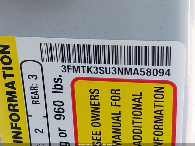 3FMTK3SU3NMA58094 Ford Mustang Mach-e Premium
