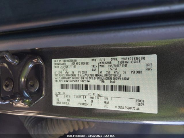1FTEW1CP2KKF32814 Ford F-150 Xlt