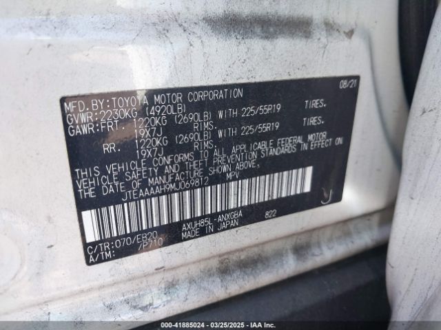 JTEAAAAH9MJ069812 Toyota Venza Xle