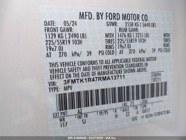 3FMTK1R47RMA13711 Ford Mustang Mach-E