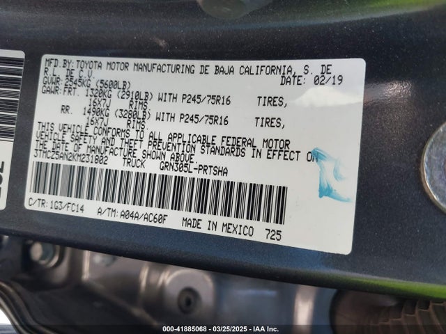 3TMCZ5AN2KM231802 Toyota Tacoma Sr5 V6