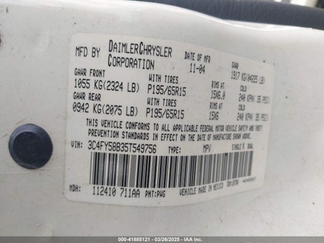 2005 CHRYSLER PT CRUISER 3C4FY58B35T549756 Photo 8