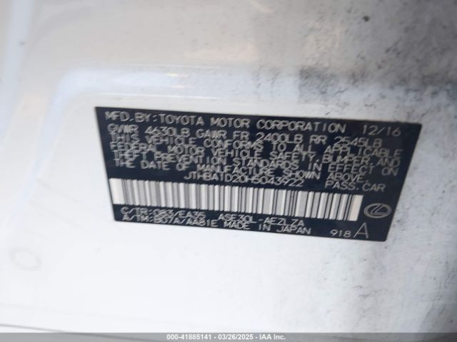 JTHBA1D20H5043922 Lexus IS 200T
