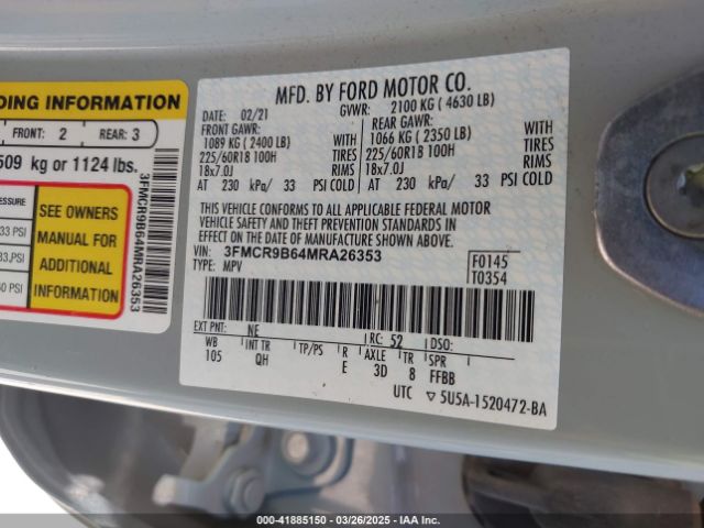 2021 FORD BRONCO SPORT 3FMCR9B64MRA26353 Photo 8