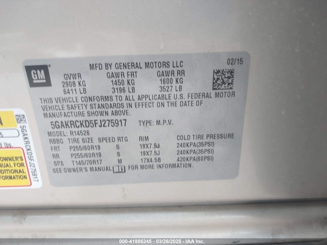 5GAKRCKD5FJ275917 Buick Enclave Premium