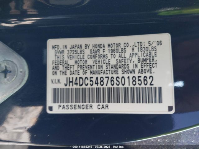 2006 ACURA RSX JH4DC54876S018562 Photo 8