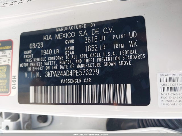 3KPA24AD4PE573279 KIA RIO LX