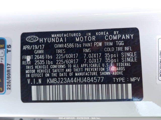 KM8J23A44HU484577 Hyundai gdi nu