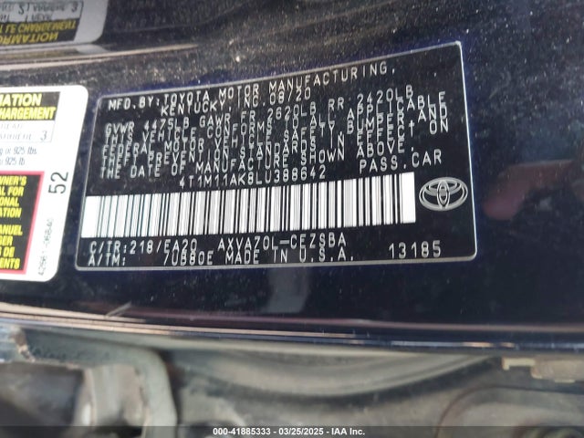 4T1M11AK8LU388642 Toyota CAMRY SE