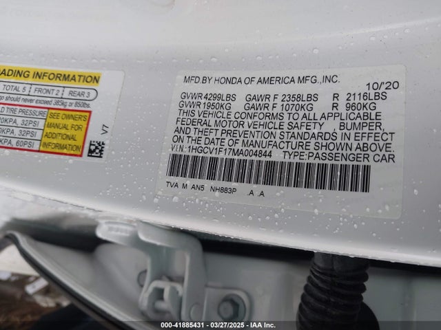 1HGCV1F17MA004844 Honda ACCORD LX
