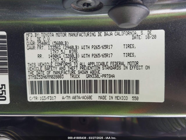 3TMBZ5DN6MM028003 Toyota Tacoma Trd Sport