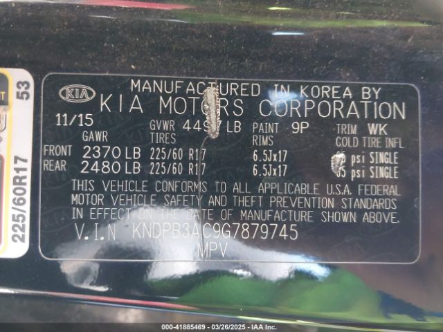 KNDPB3AC9G7879745 KIA Sportage Lx