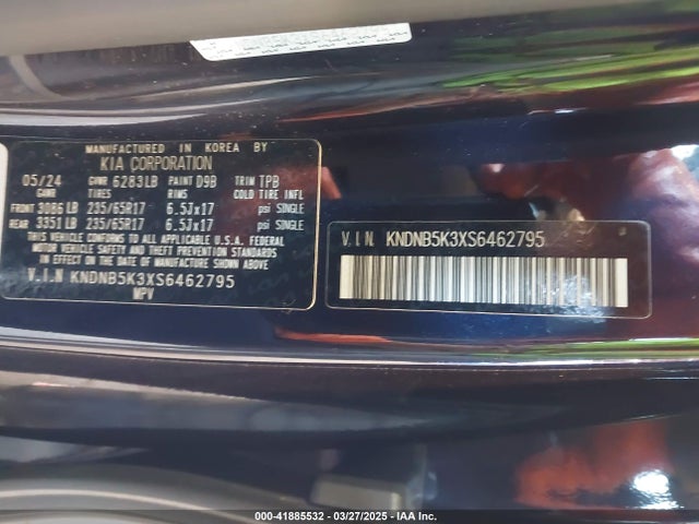 KNDNB5K3XS6462795 KIA Carnival Mpv Lxs