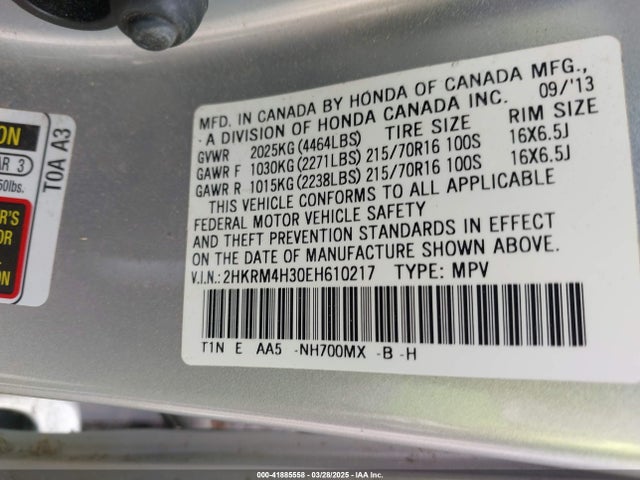 2HKRM4H30EH610217 Honda CR-V LX