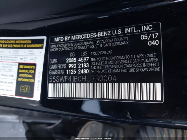 55SWF4JB0HU230004 Mercedes-Benz C 300 Luxury/sport