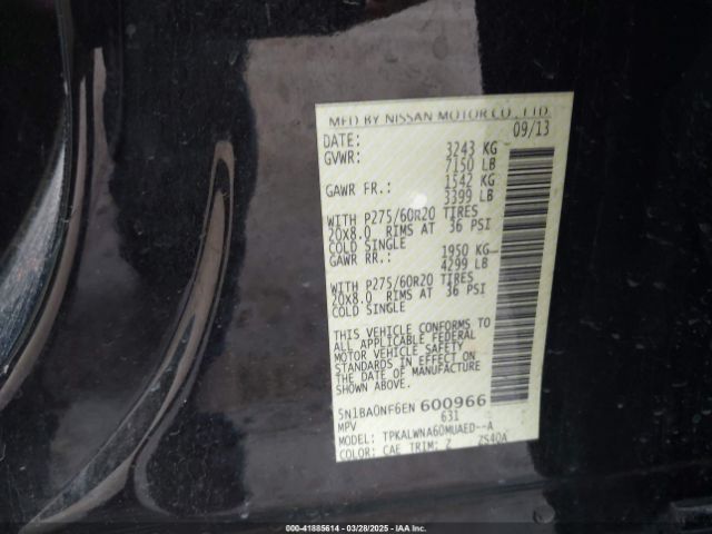 5N1BA0NF6EN600966 Nissan Armada Platinum