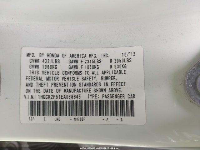 1HGCR2F51EA068845 Honda Accord Sport