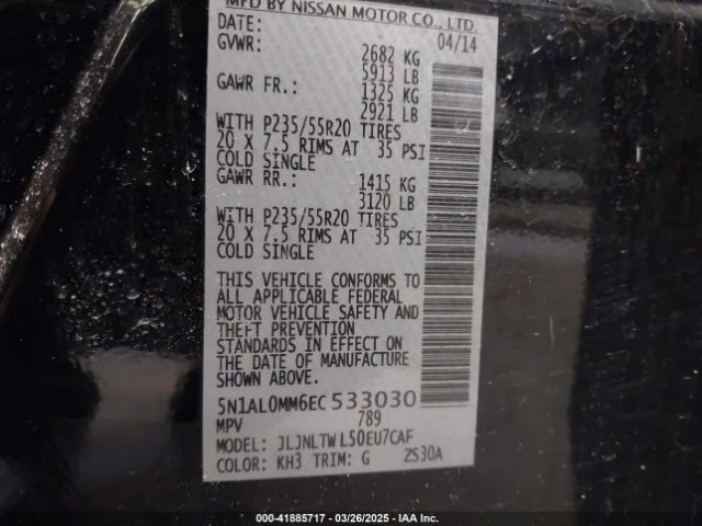 5N1AL0MM6EC533030 Infiniti QX60