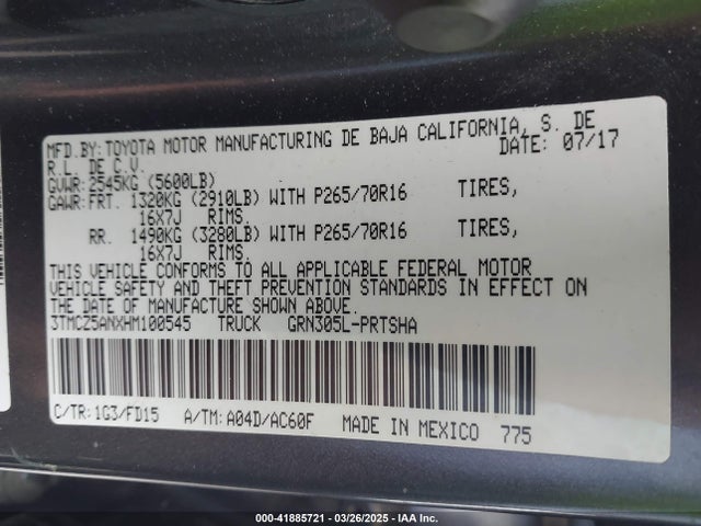 3TMCZ5ANXHM100545 Toyota Tacoma Trd Sport