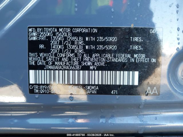 JTMABABA2RA066387 Subaru Solterra Limited