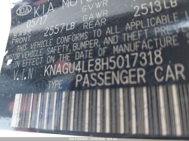 KNAGU4LE8H5017318 KIA Optima Hybrid Ex