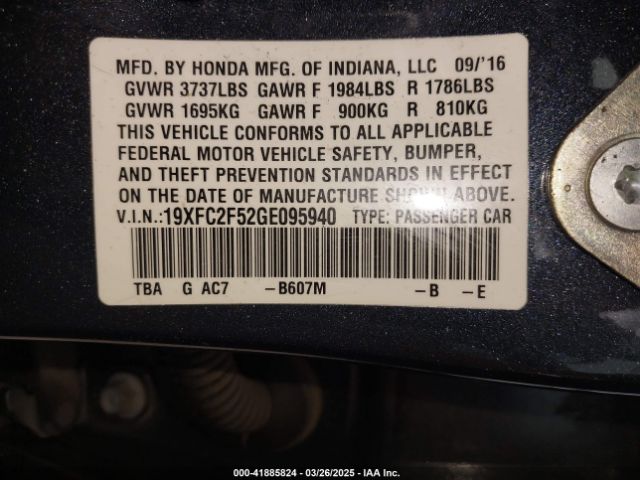 19XFC2F52GE095940 Honda Civic Lx