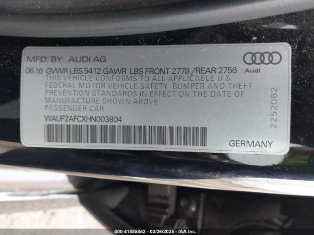 WAUF2AFCXHN003804 Audi A6 3.0t Premium Plus
