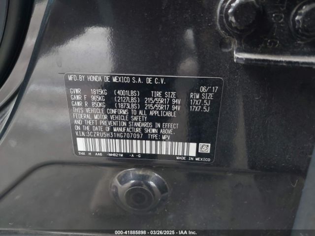 3CZRU5H31HG707097 Honda HR-V LX