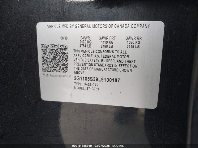 2G1105S39L9100187 Chevrolet Impala Fwd Premier