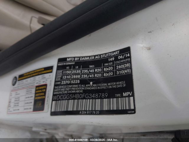 WDCGG5HB0FG348789 Mercedes-Benz GLK 350