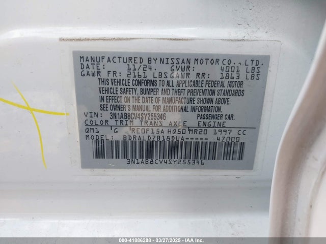 Nissan SENTRA SV 2025 3N1AB8CV4SY255346 Image 9