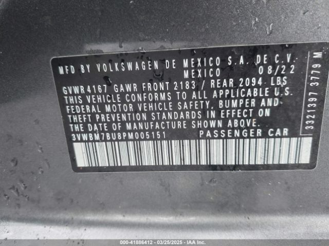 3VWBM7BU8PM005151 Volkswagen Jetta 1.5t Sport