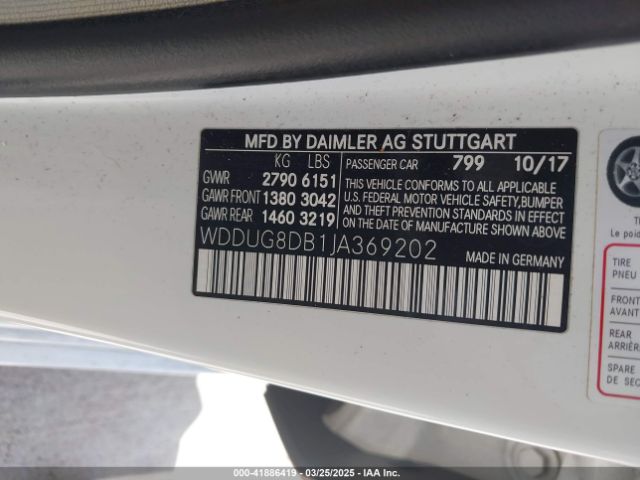 WDDUG8DB1JA369202 Mercedes-Benz S 560