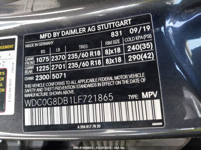 WDC0G8DB1LF721865 Mercedes-Benz GLC 300
