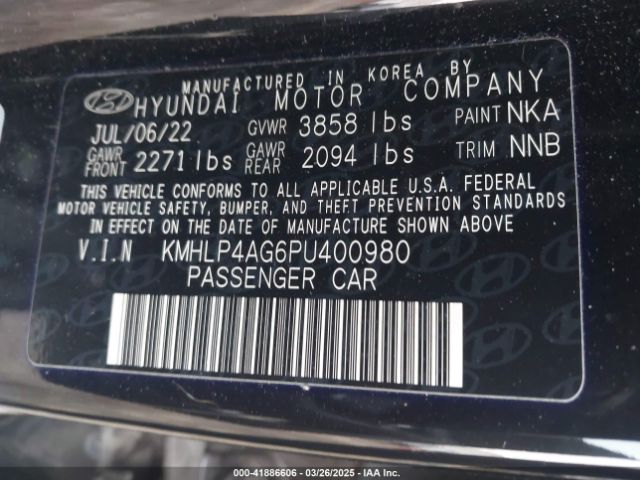 KMHLP4AG6PU400980 Hyundai Elantra Limited