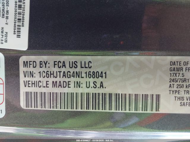 1C6HJTAG4NL168041 Jeep Gladiator Sport S 4x4