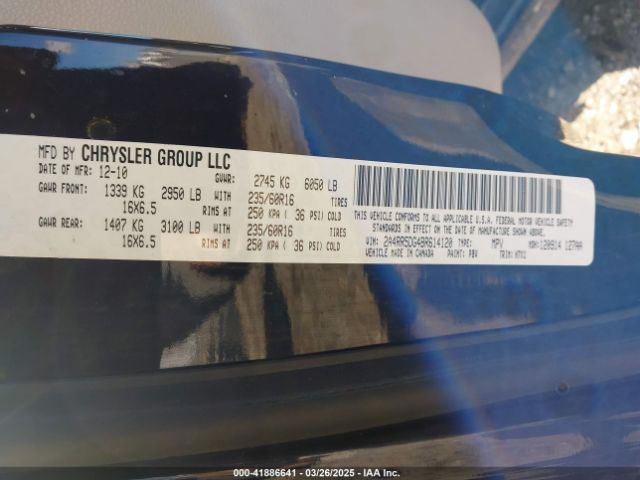 2011 CHRYSLER TOWN & COUNTRY 2A4RR5DG4BR614120 Photo 8