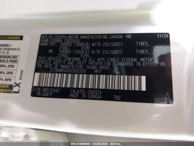 2T2BAMCA3SC092209 Lexus t24a-fts