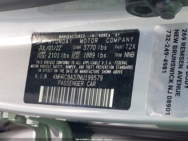 KMHRC8A37NU199579 Hyundai Venue Sel