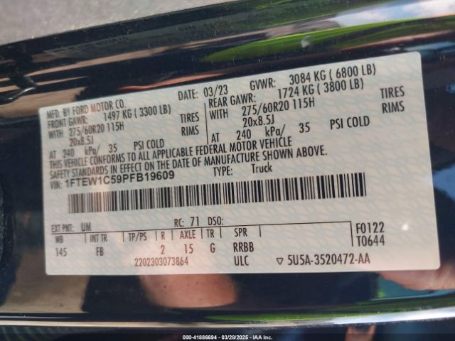 2023 FORD F-150 1FTEW1C59PFB19609 Photo 8